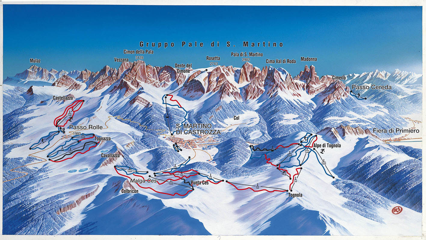 San Martino di Castrozza-map - Ski portal